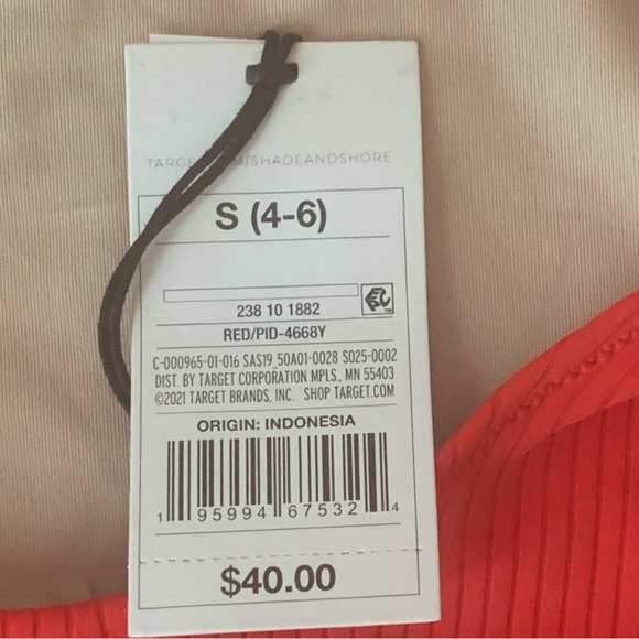 Shade and Shore One Piece Swimsuit One Shoulder Asymmetrical Red Size Small New - Picture 5 of 8